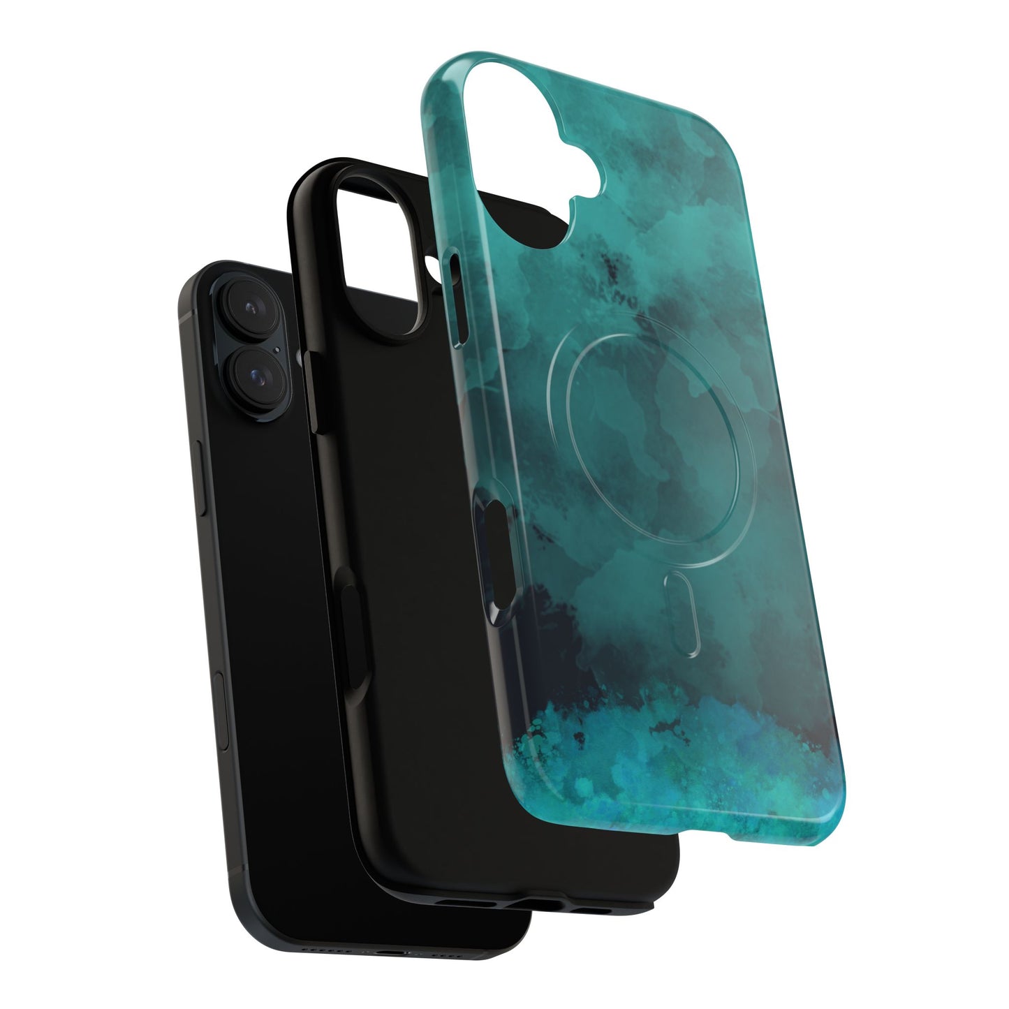 Teal Watercolor Tough Magnetic Cases