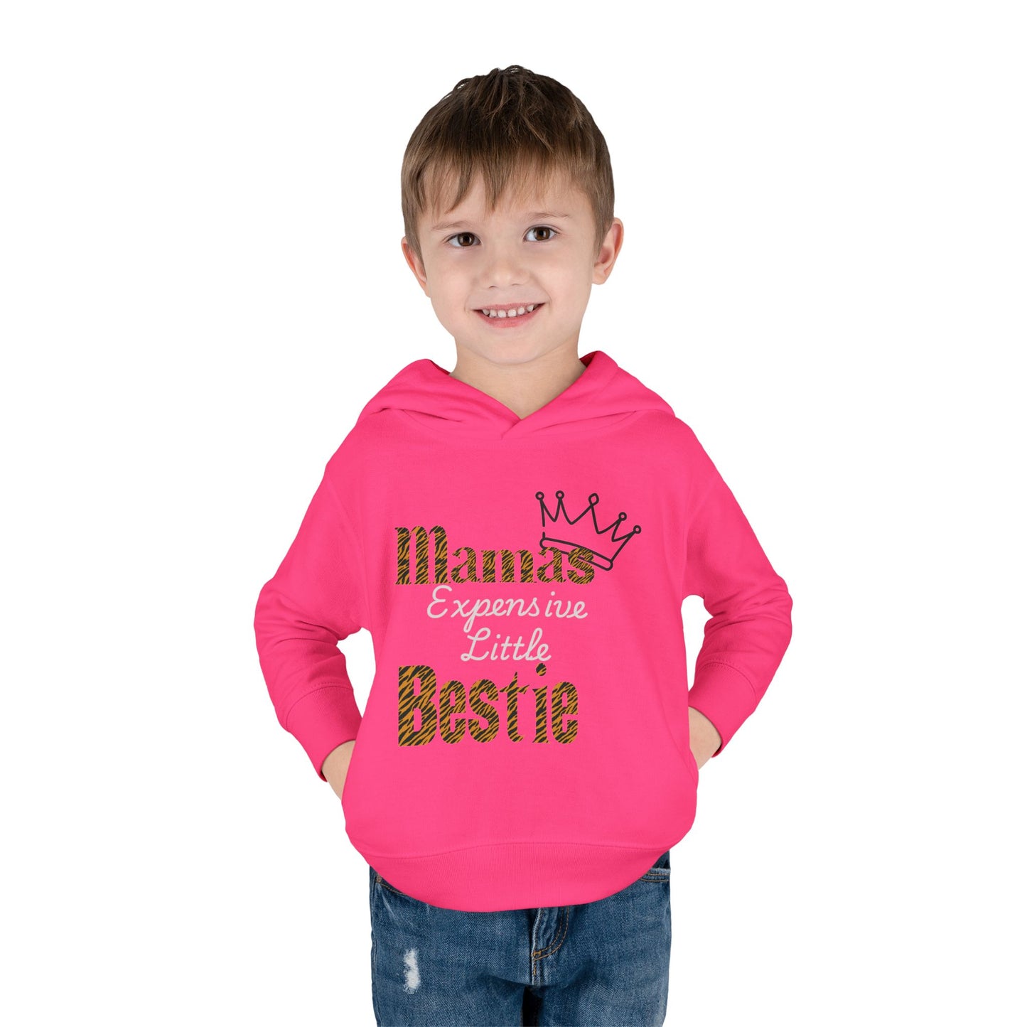 Toddler Fleece Hoodie - "Mamas Expensive Little Bestie"