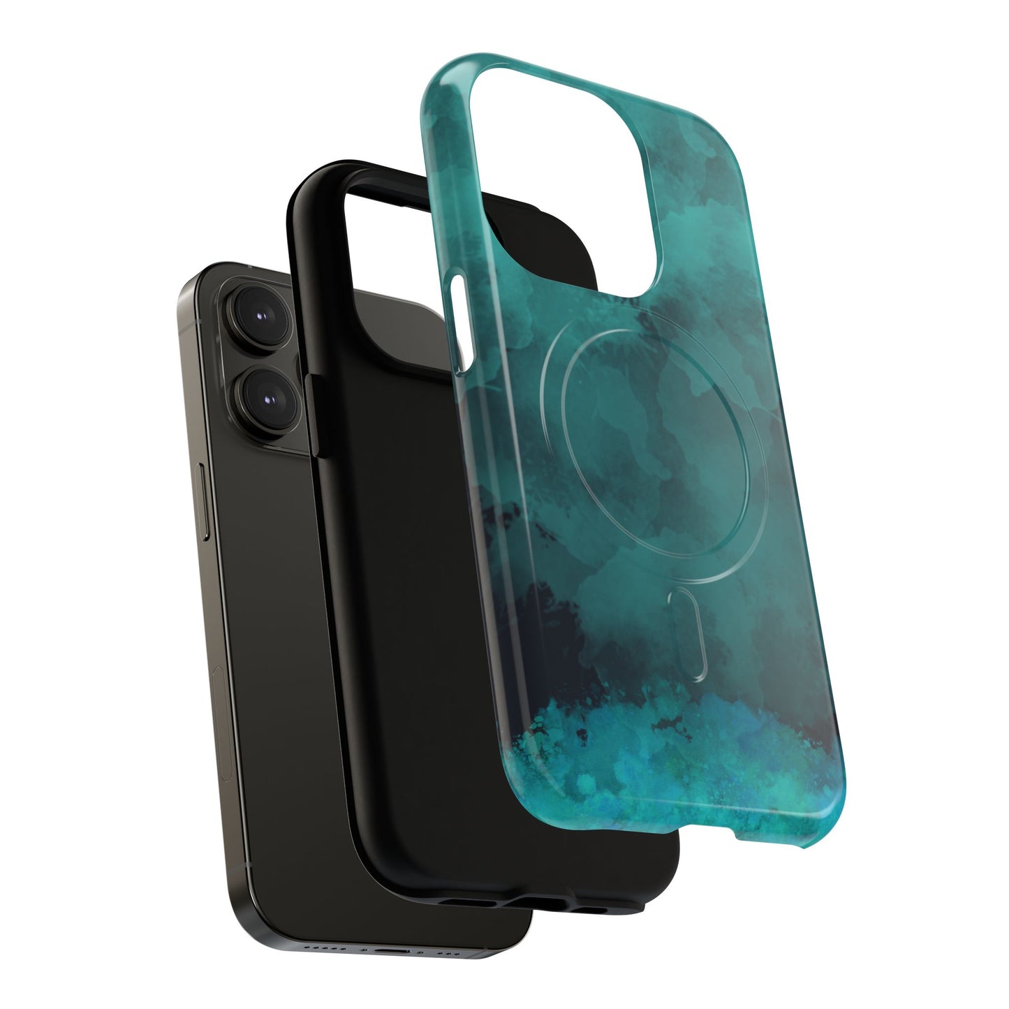 Teal Watercolor Tough Magnetic Cases