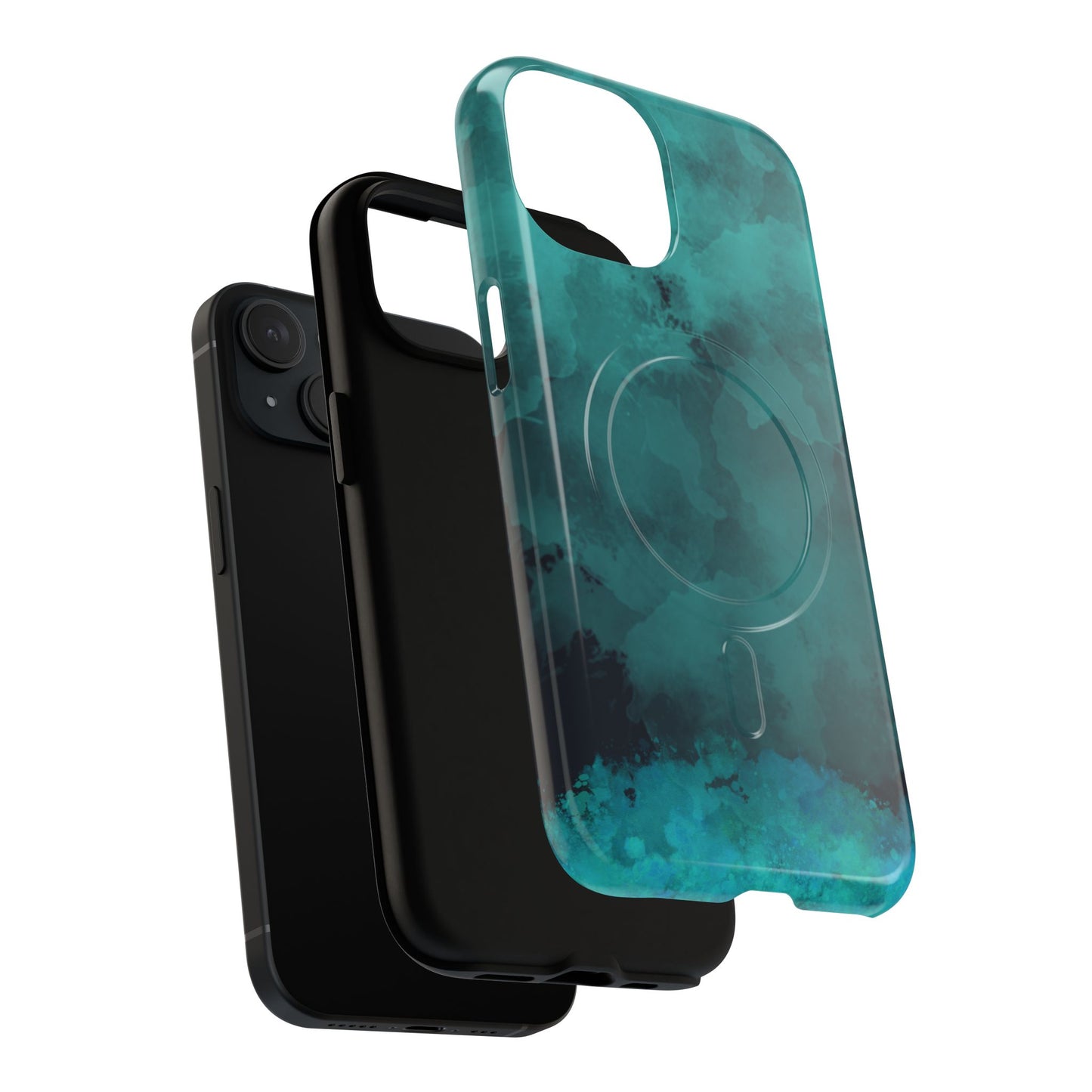 Teal Watercolor Tough Magnetic Cases